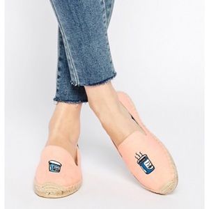 Soludos Jason Polan Coffee Espadrille Shoes sz 6